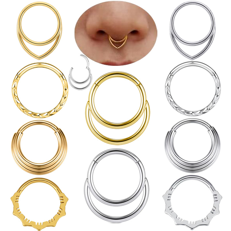 Body Jewelry And Earrings - Kolczyki do nosa, metalowy kolczyk do