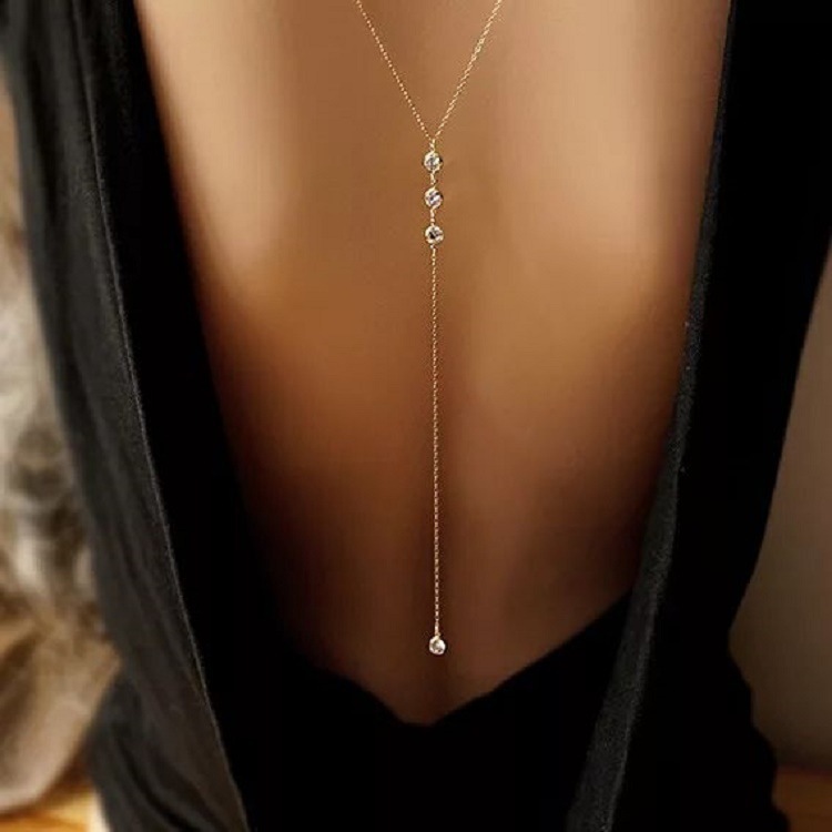Body Jewelry Necklace - Nowy Seksowny Naszyjnik z Cyrkoniami na