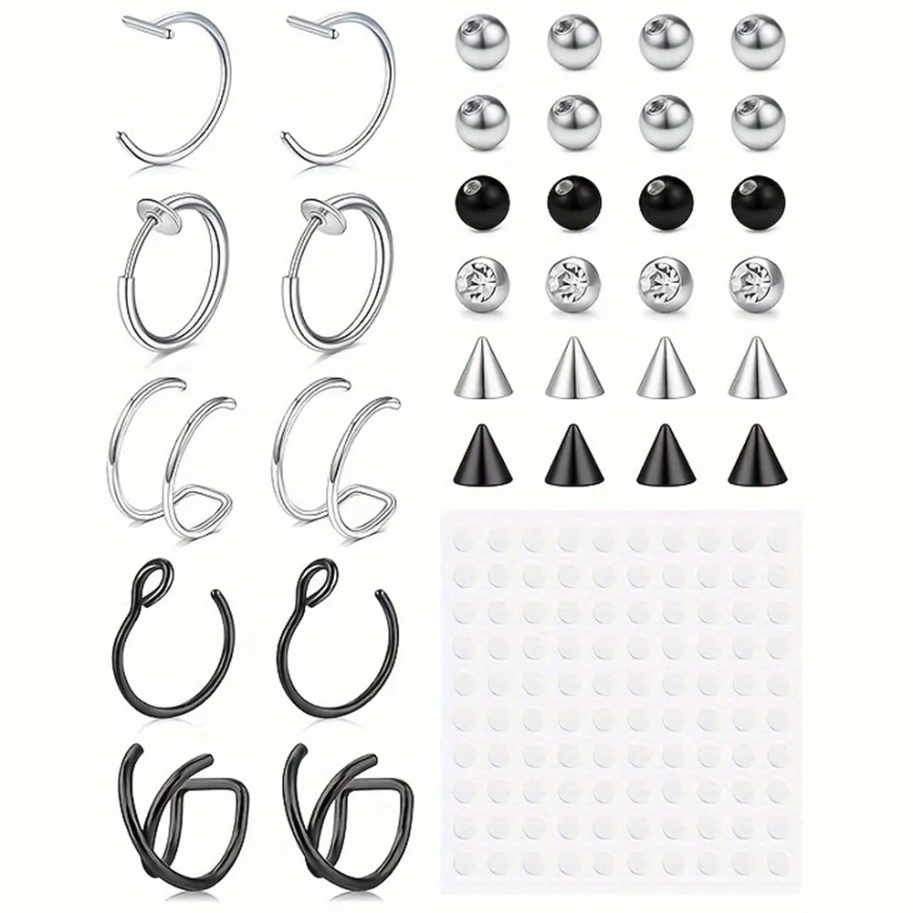 Body Jewelry And Earrings - Sztuczne piercingi, sztuczny kolczyk do ust,