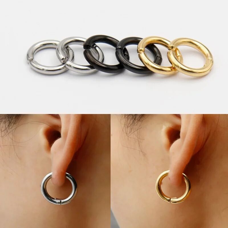 Body Jewelry And Earrings - 2/6 sztuk fałszywe kolczyki Huggie Hoop