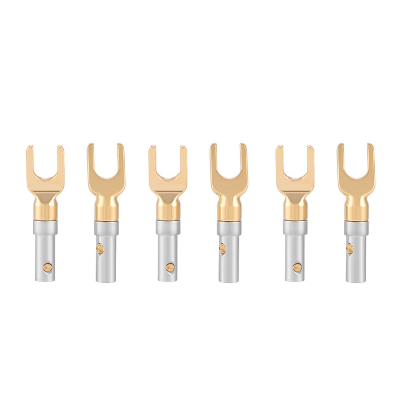 Body Jewelry 4 U - 6 szt. Pozłacane 4mm złącza bananowe