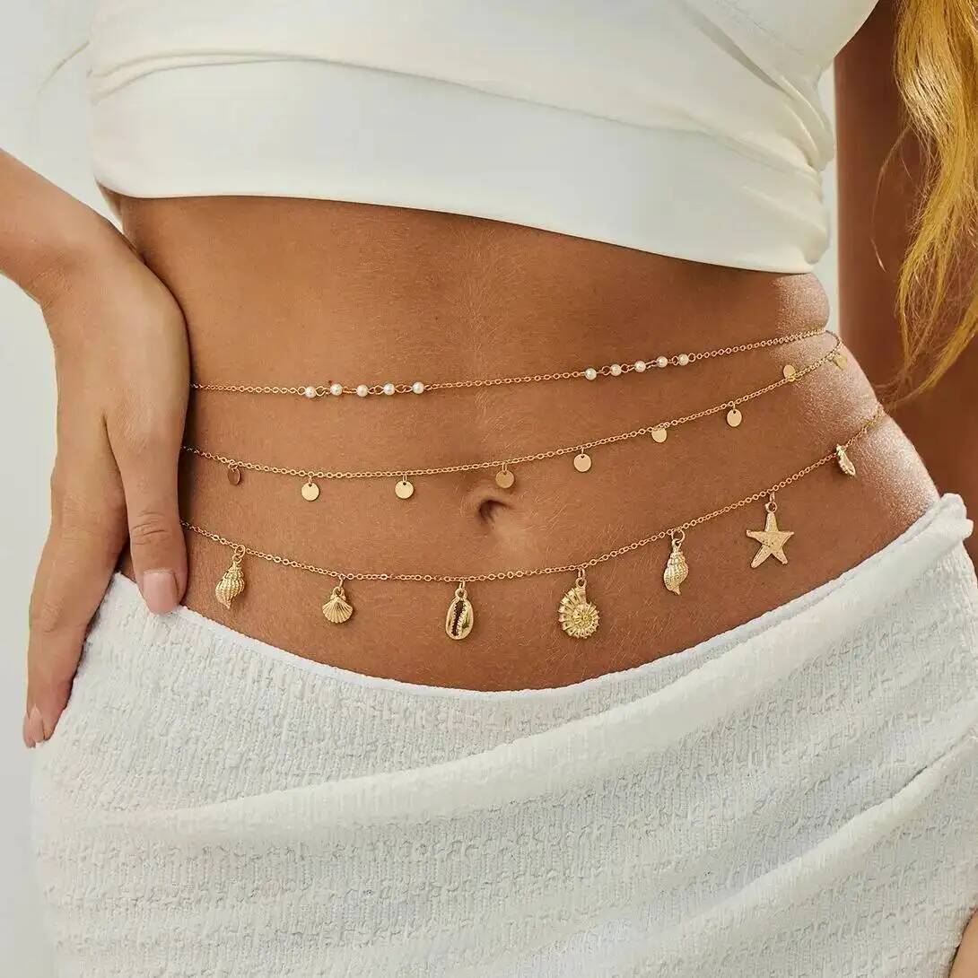 Body Jewelry Ends - IngeSight.Z 3 szt./zestaw Boho Rozgwiazda Muszla