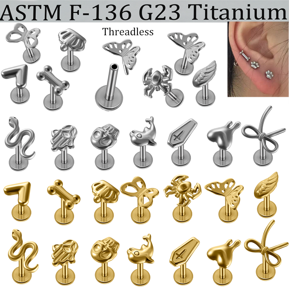 Body Jewelry Etc - 2/1 szt. G23 Solidny Tytan Bezgwintowy