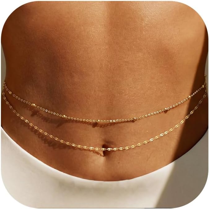 Body Jewelry Ends - Pozłacany 14-karatowym złotem łańcuszek na talię