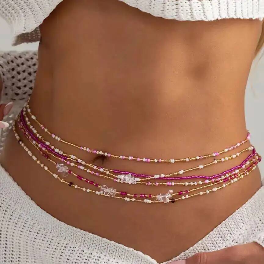 Body Jewelry Ends - SHIXIN 6 szt./zestaw Boho Kolorowy Łańcuszek