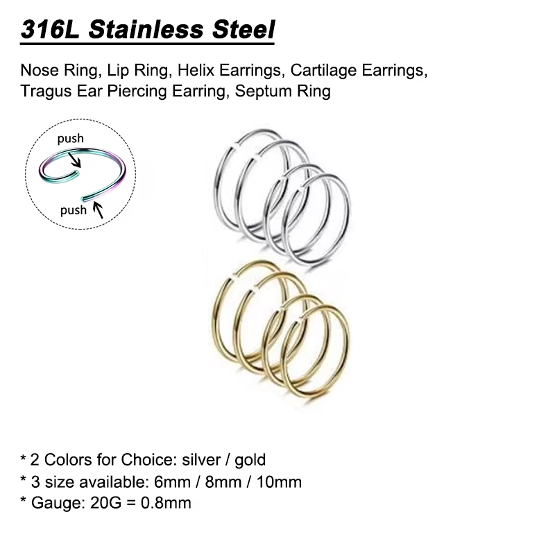 6 sztuk/partia Hipoalergiczne  – Body Jewelry And Earrings recenzja i cena