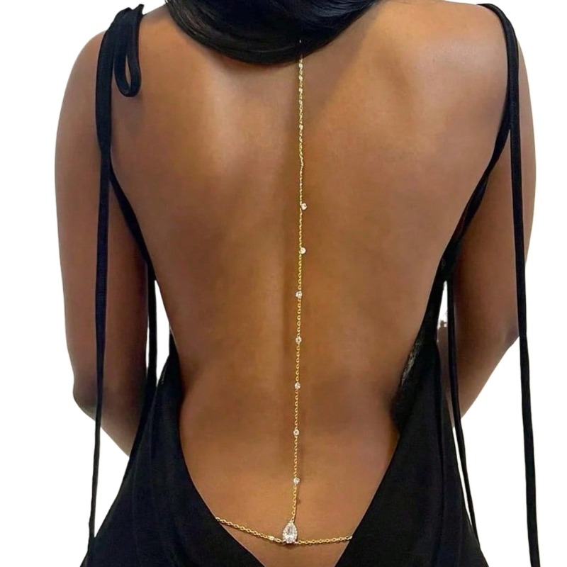 Panna młoda Backless Rhineston – Body Jewelry Necklace recenzja i cena