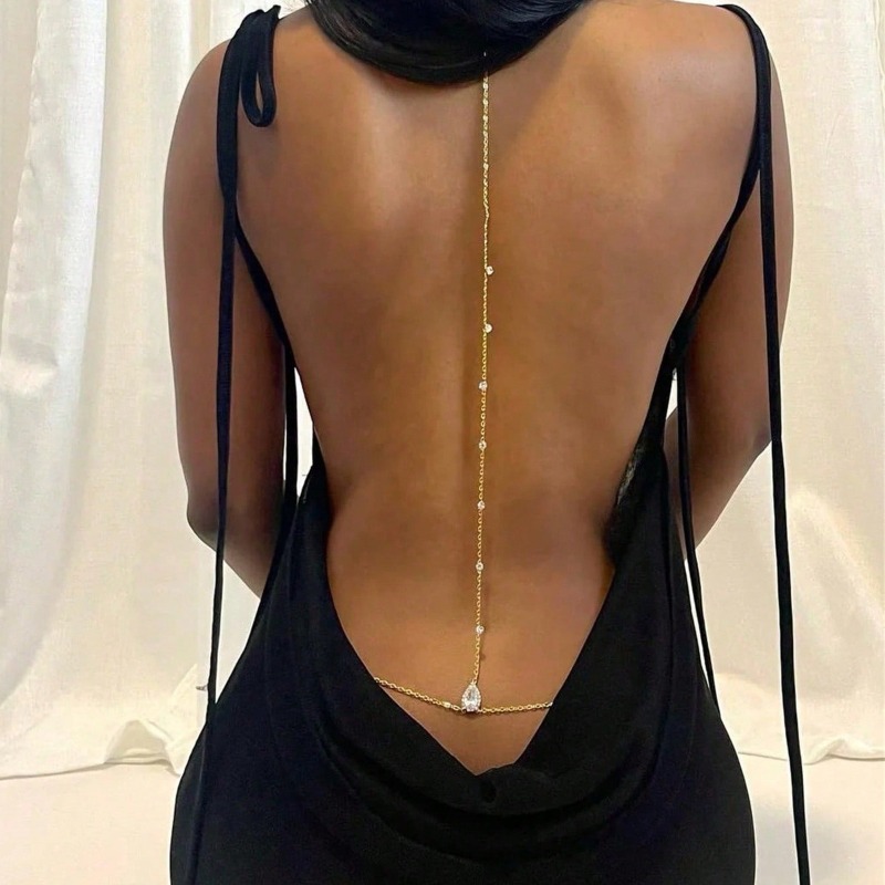 Panna młoda Backless Rhineston – Body Jewelry Necklace recenzja i cena
